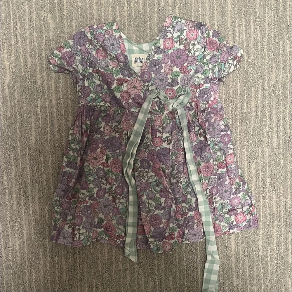 Thimble Baby Girl Purple and Green Floral dress 6-12M Spring Summer Outfit